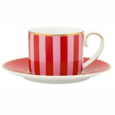Tasse à Expresso Pip Studio Love Birds Stripes Red-Pink 125 ml Quantité Limitée