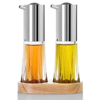 Gros Lot Ensemble d'Huile ou de Vinaigre Adhoc Ménage Crystal Transparent/Silver