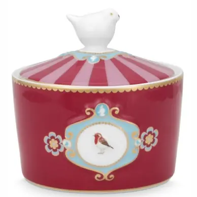 Boite à Sucre Pip Studio Love Birds Red-Pink 300 ml (Lot de 4) Authentique
