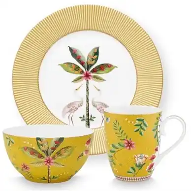 Coffret Petit-Déjeuner Pip Studio La Majorelle Yellow (Lot de 3) Usine Directe