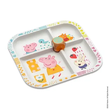 Assiette avec Dé Koziol Bio-Circulair Easy Eater Peppa Pig White Vente Flash