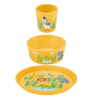 Prix Promo Vaisselle Enfant Koziol Bio-Circulair Connect Africa Yellow (3 pièces)