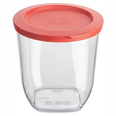 Bon Marché Pot de Rangement Koziol Connect Rond 1 liter Rose