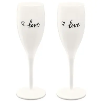 Prix Promo Verre à Champagne Koziol Superglas Cheers No. 1 Love Edition (Lot de 2)