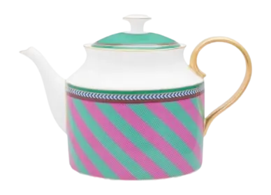 Théière Pip Studio Chique Large Stripes Pink Green 1,8 L Fait Main
