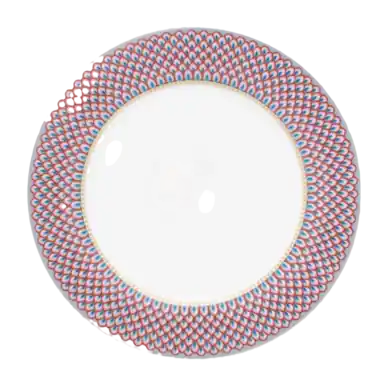 Assiette Plate Pip Studio Flower Festival Scallop Red Light Blue 26,5 cm (Lot de 4) Nouvelle Collection
