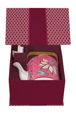 Théière Coffret Cadeau Pip Studio Oriental Flower Festival Dark Pink 1 L Seulement Aujourd’hui