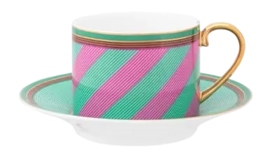 Commande En Gros Tasse à Café & Soucoupe Pip Studio Chique Stripes Pink Green 220 ml