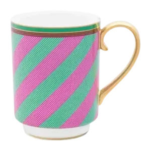 Mug Pip Studio Chique Large Stripes Pink Green 350 ml (Lot de 6) Promotion Saisonnière