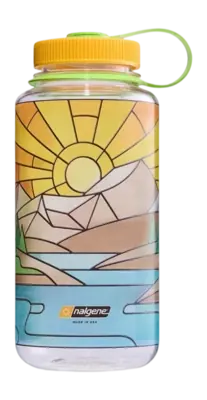 Seulement Aujourd’hui Bouteille d'Eau Nalgene Wide Mouth 1000ml Clear Stained Glass River