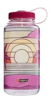 Bouteille d'Eau Nalgene Wide Mouth 1000ml Clair Stained Glass Sunset Promotion