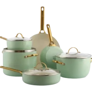 Offre Spéciale Batterie de Cuisine GreenPan Padova Vert Menthe avec Revêtement Antiadhésif en Céramique(10-Pièces)