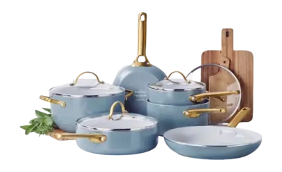 Batterie de Cuisine GreenPan Padova Smokey Blue avec Revêtement Antiadhésif en Céramique(10-Pièces) Livraison Gratuite