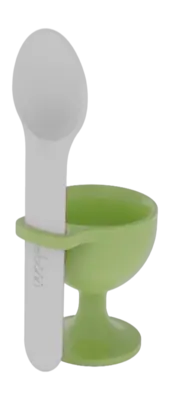 Coquetier Trebonn Avec Cuillère Vert En Vogue