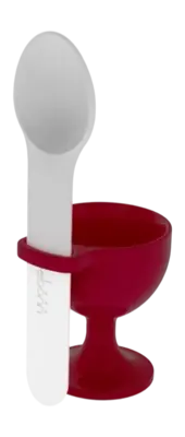 Premium Coquetier Trebonn Avec Cuillère Rouge Cerise