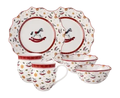 Expédié Aujourd’hui Vaisselle Villeroy & Boch Toy's Delight 2025 Cheval à Bascule (6 Pièces)