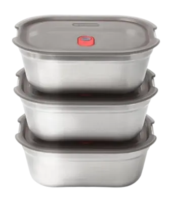 Nouvel Arrivage Boîte de Conservation Black+Blum Meal Prep Medium Gris (Set de 3)