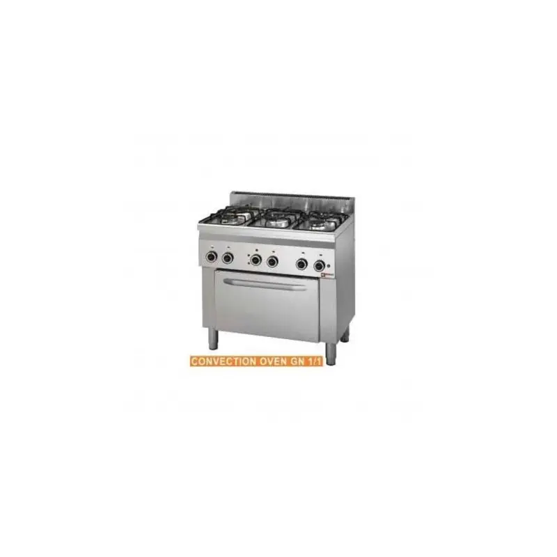 Diamond - Fourneau 5 feux gaz, four à convection électrique 4x GN 1/1 Tendance