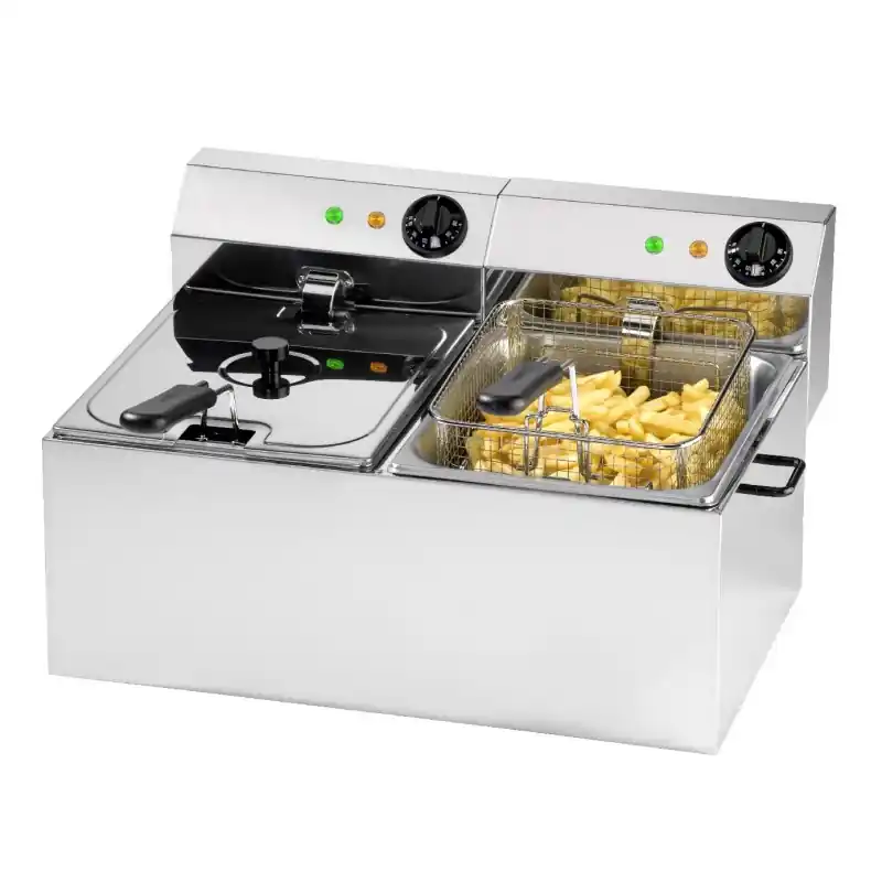 Réduction Friteuse de table sans robinet de vidange 2X8 L - SARO