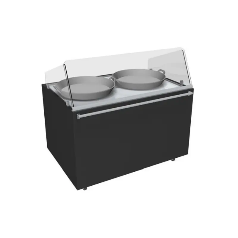 Vitrine chauffante pour 2 poêlons Ø 800 mm Exclusif