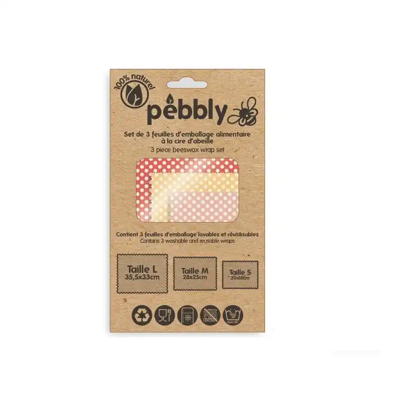 Haute Qualité Feuille emballage cire d'abeille x3 - Pebbly