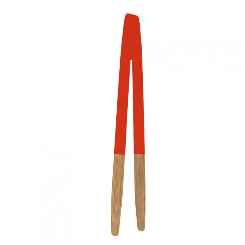Pince à toast bambou aimantée rouge - Pebbly Expédition Rapide